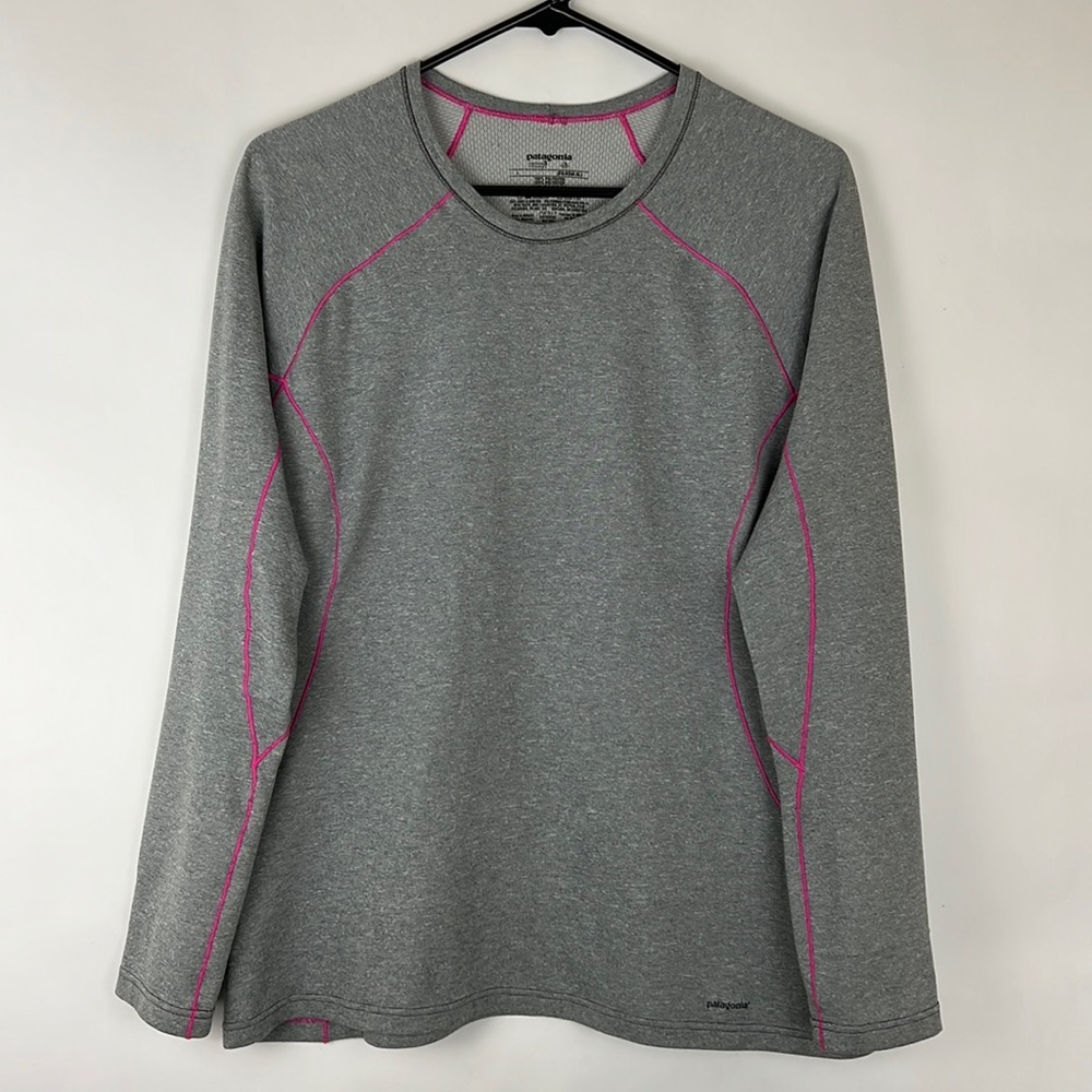 PATAGONIA capilene 3 long sleeve midweight base layer pullover top gray L